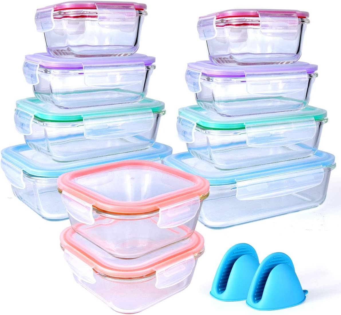 20 Piece Glass Food Storage Set with Airtight Lids - Image 2