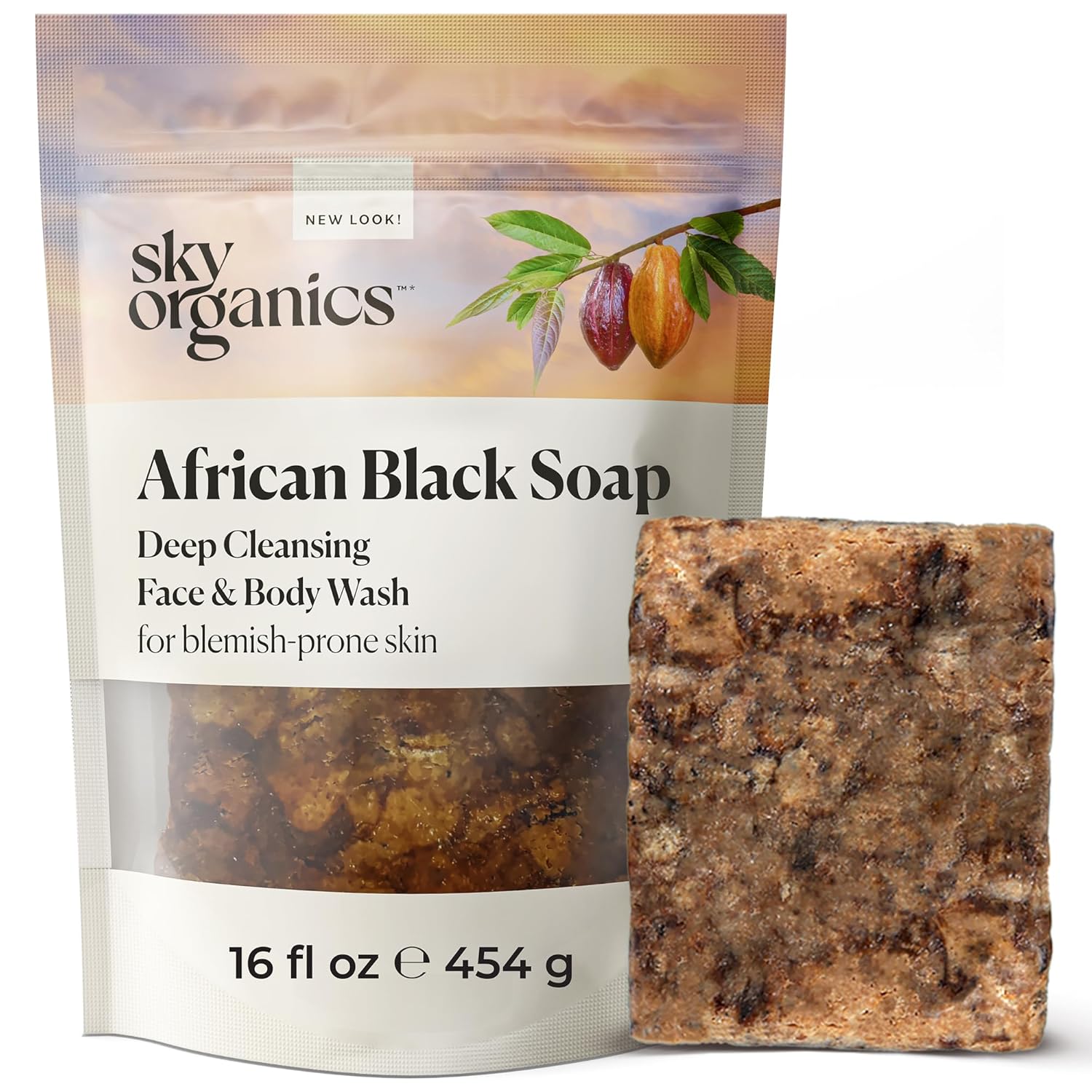 African Black Soap Bar for Face and Body - Image 2