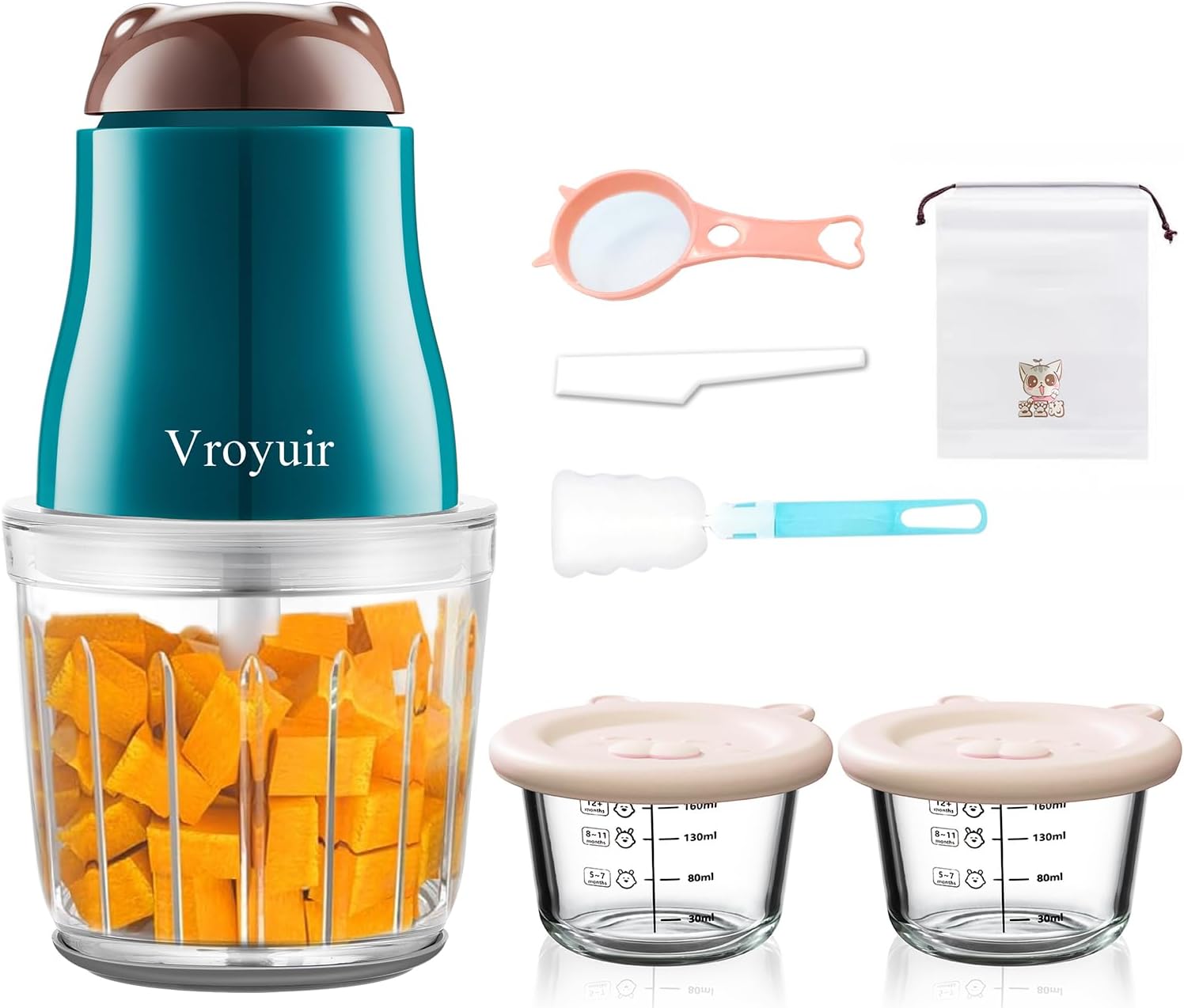 Baby Food Blender with 10 Blades and Glass Bowls - Image 2