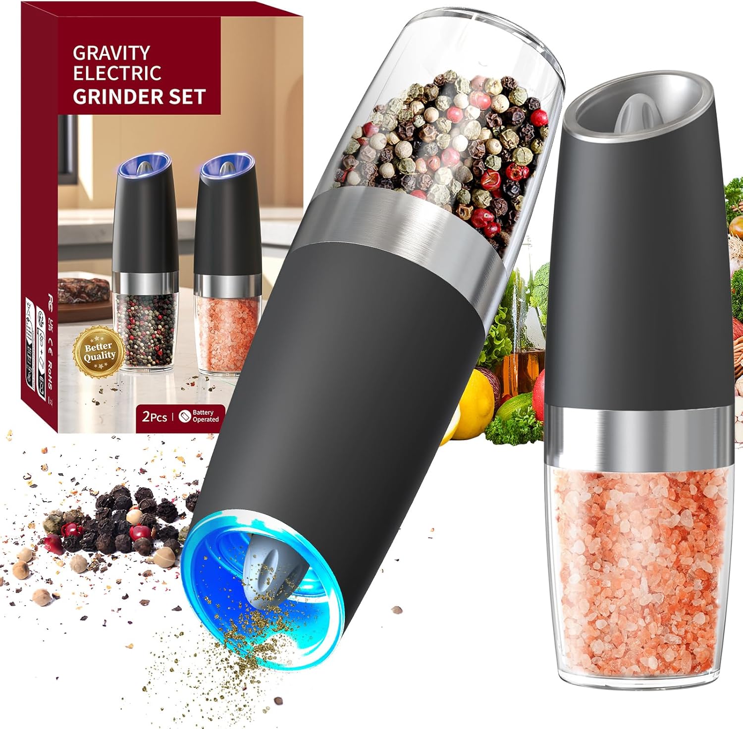 CIRCLE JOY Automatic Salt and Pepper Grinder Set - Image 2