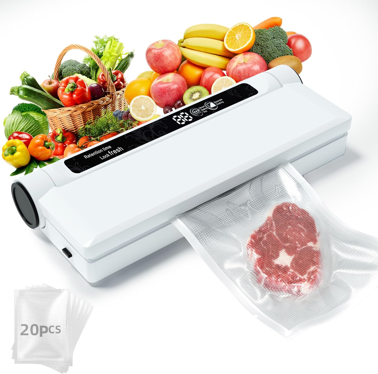 Food Vacuum Sealer Machine with Strong Suction and Digital Timer - Image 2