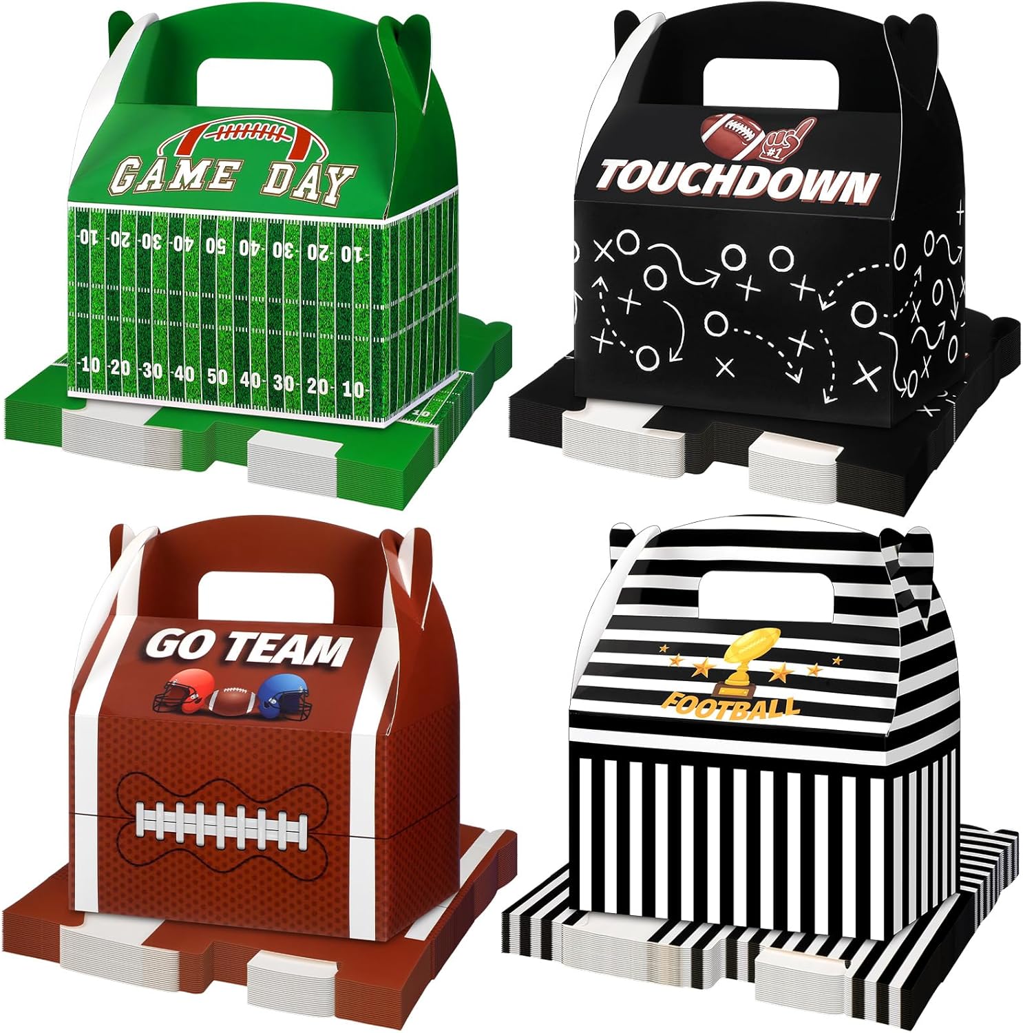 Football Party Treat Boxes Sports Theme Football Party Favors Box - Image 2