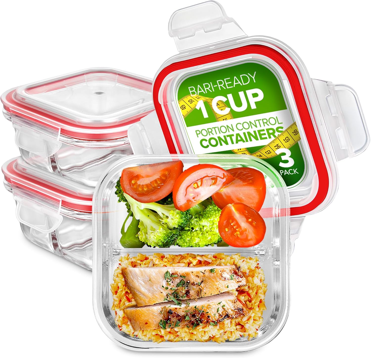 Glass Bariatric Food Containers with Lids - Image 2