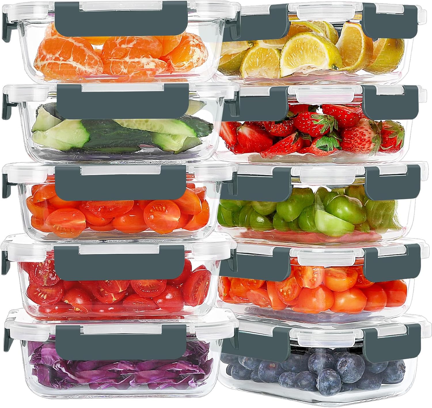 Glass Meal Prep Containers with Lids - Image 2