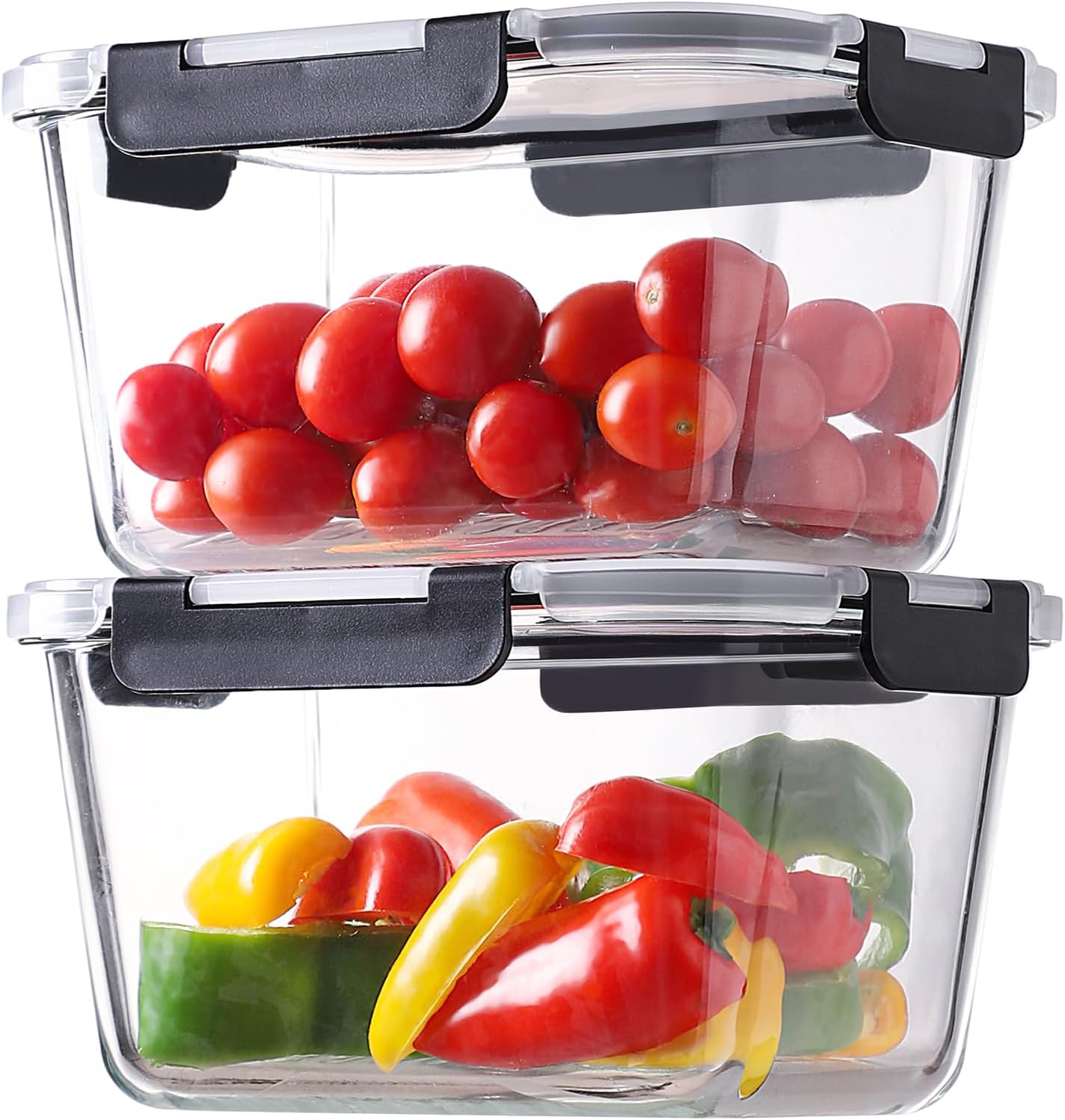 HOMBERKING 4 Pieces Large Glass Food Storage Containers with Lids - Image 2