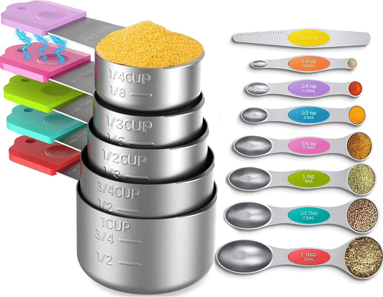 Magnetic Measuring Cups and Spoons Set - Image 2