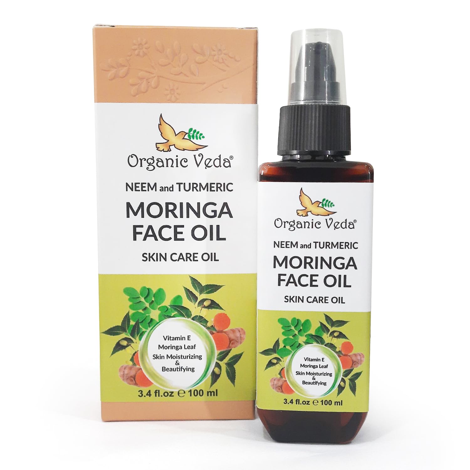 Organic Veda Moringa Face Oil with Neem & Turmeric - Image 2