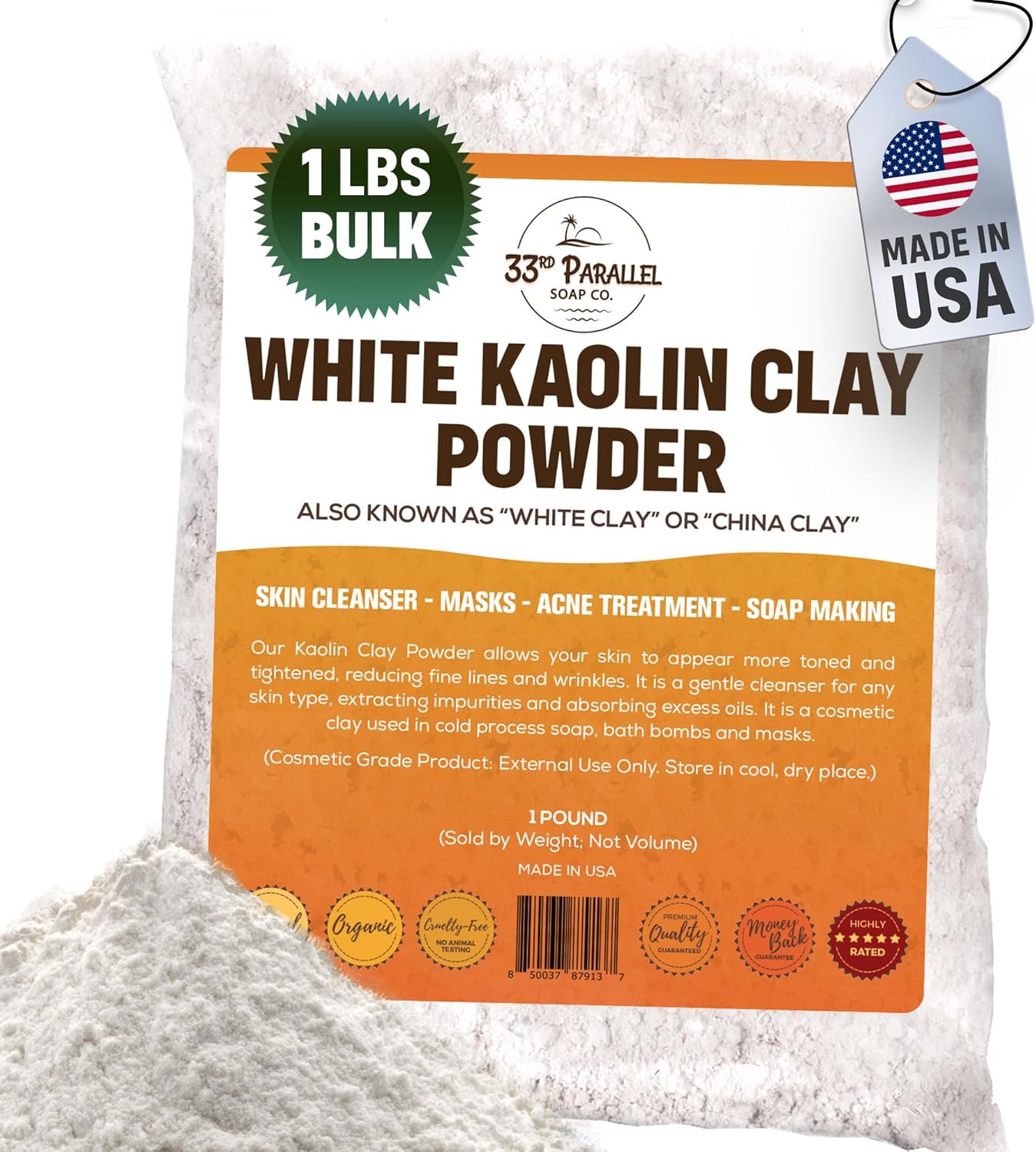Organic White Kaolin Clay Powder - Image 2