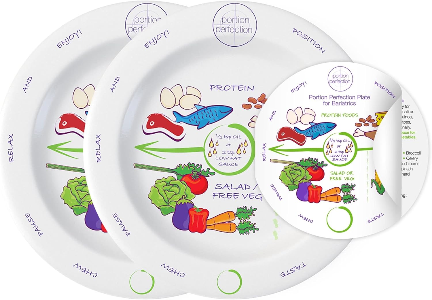 Portion Perfection Porcelain Bariatric Plates for Weight Control - Image 2