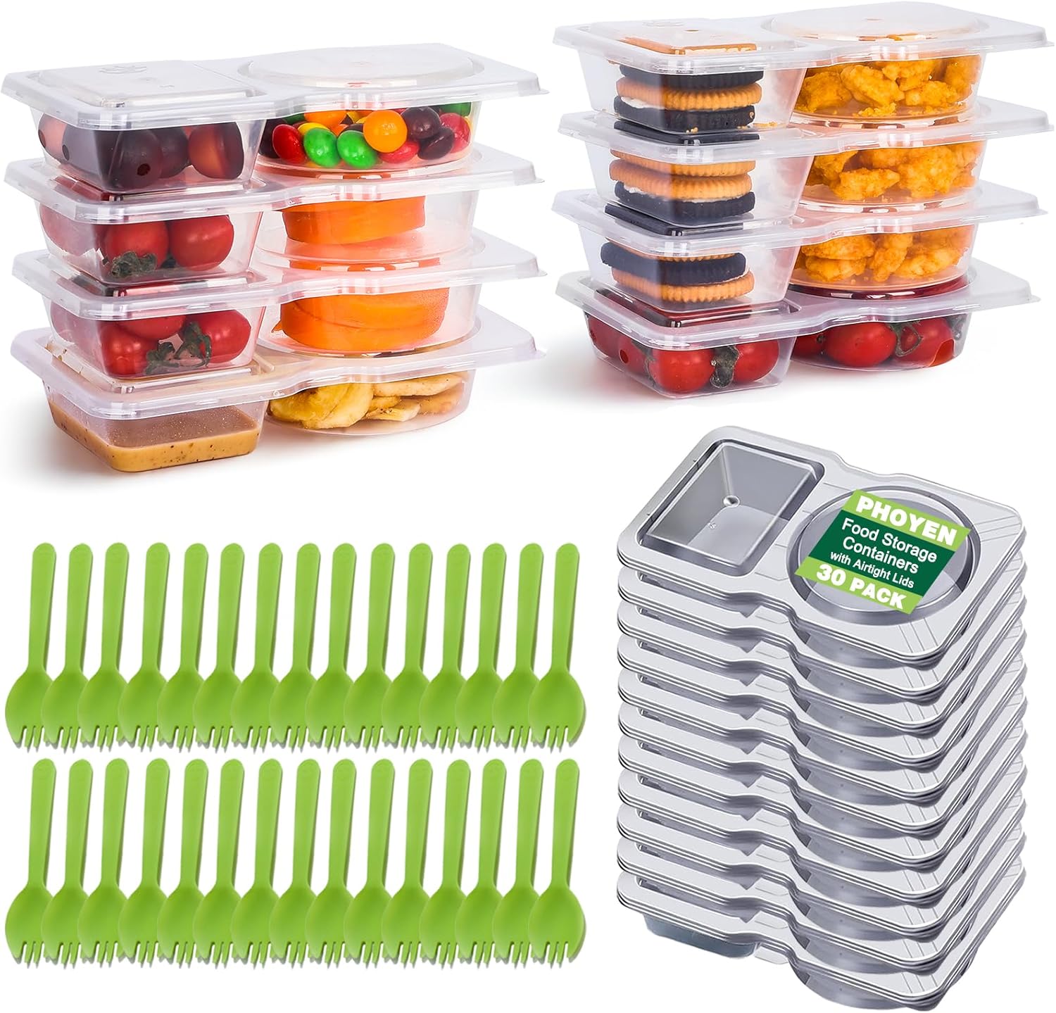 Reusable Snack Containers with Lids, BPA Free & Leakproof - Image 2