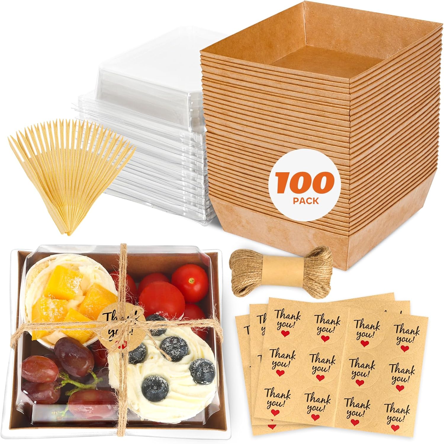 Small Charcuterie Boxes with Clear Lids - Image 2