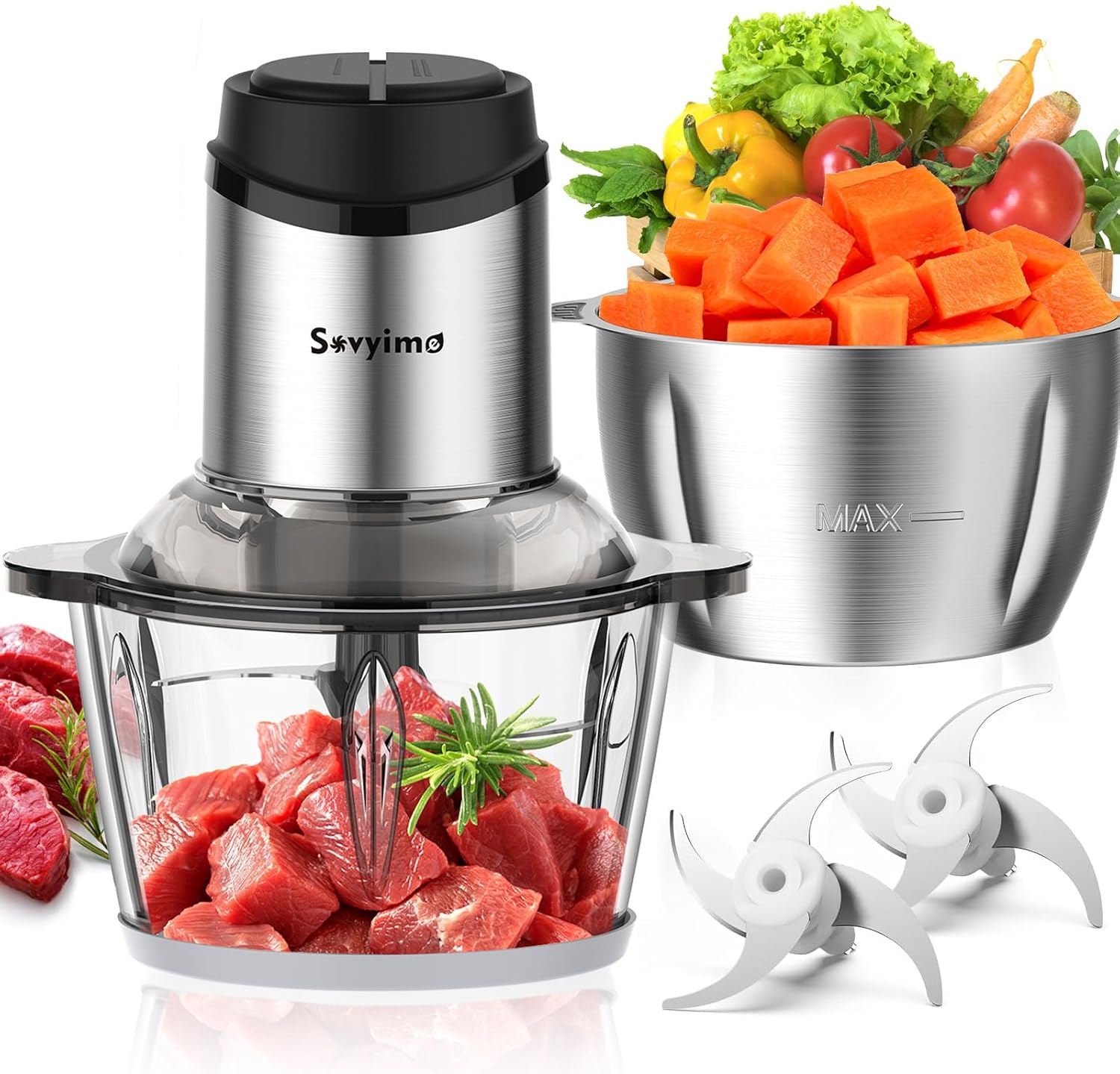 Sovyime 350W Electric Food Processor and Meat Grinder - Image 2