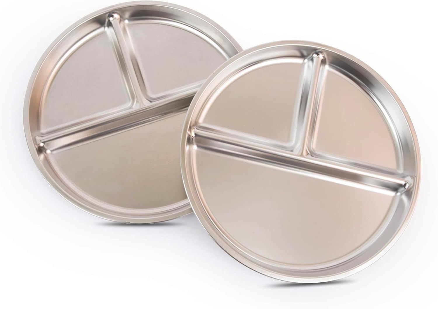 Stainless Steel 3 Compartment Portion Control Plate - Image 2