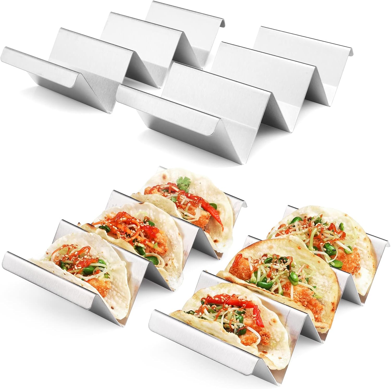 Stainless Steel Taco Stand Rack Tray Style - Image 2