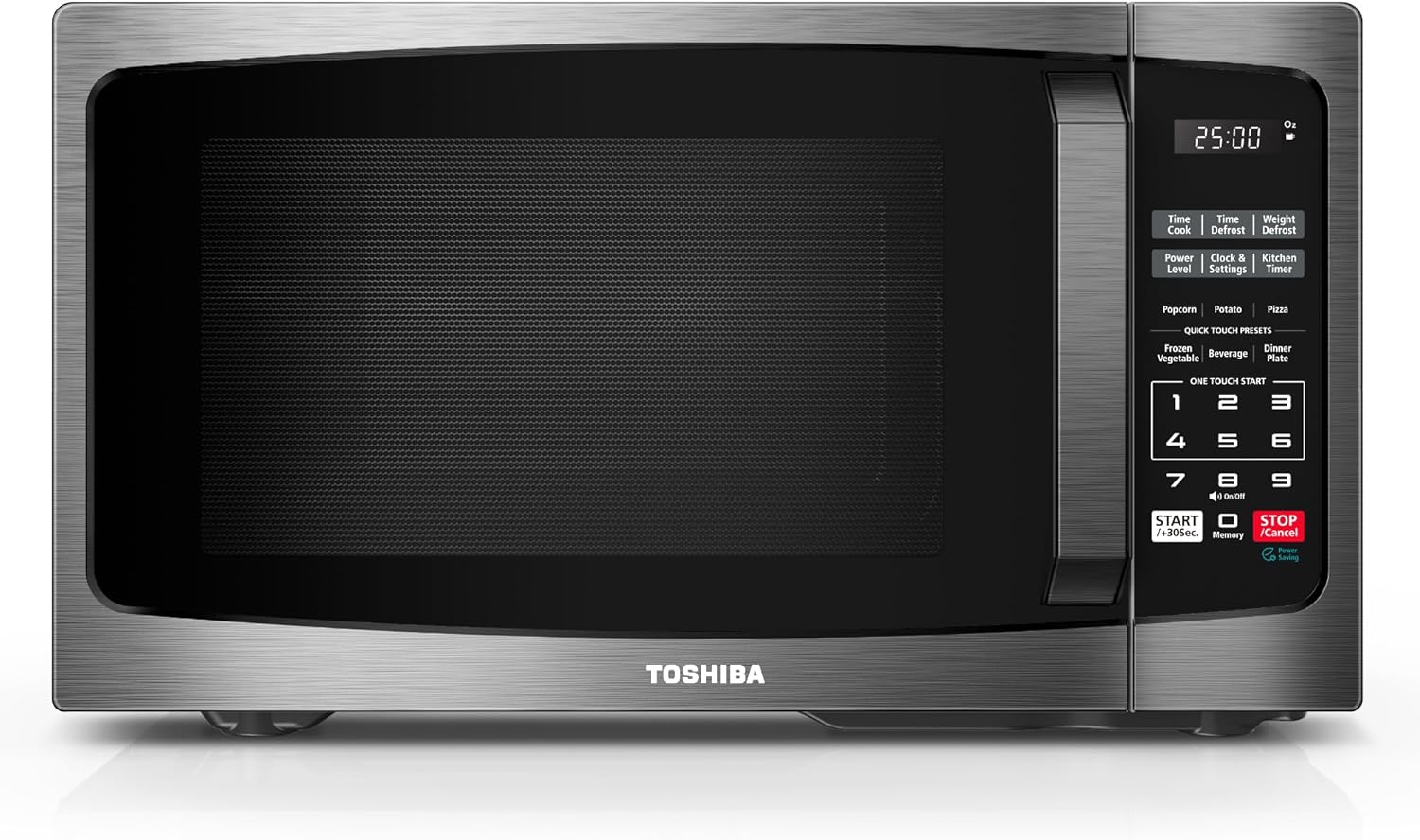 TOSHIBA 0.9 Cu Ft Black Stainless Steel Small Microwave Oven - Image 2