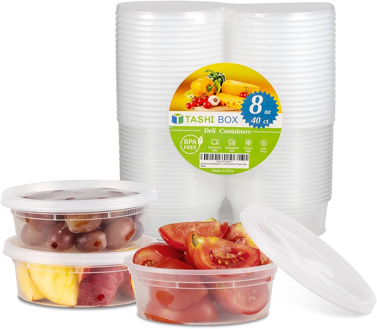 TashiBox 8oz Plastic Containers with Airtight Lids - Image 2