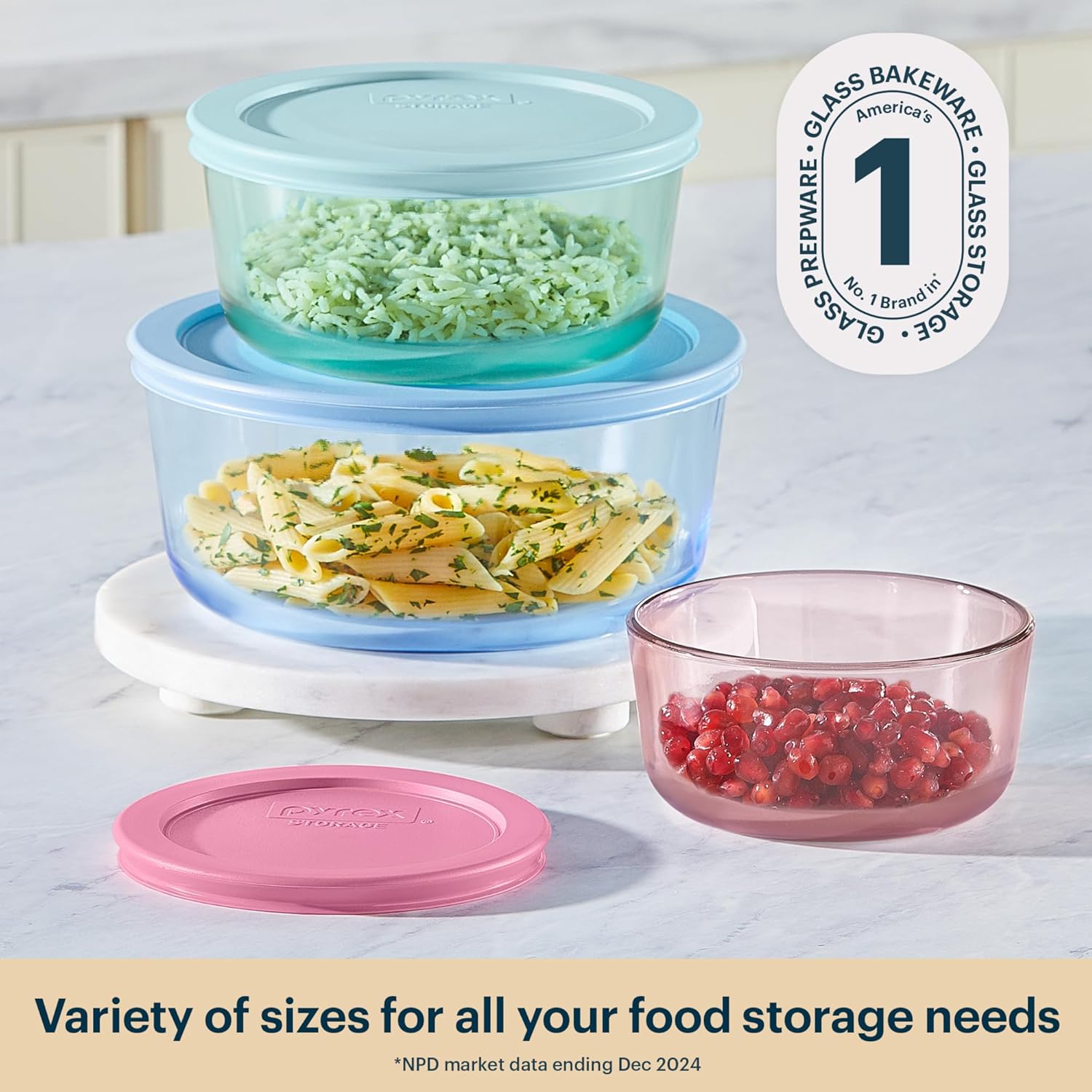 Pyrex 3-Pack Glass Storage Container Set - Image 4