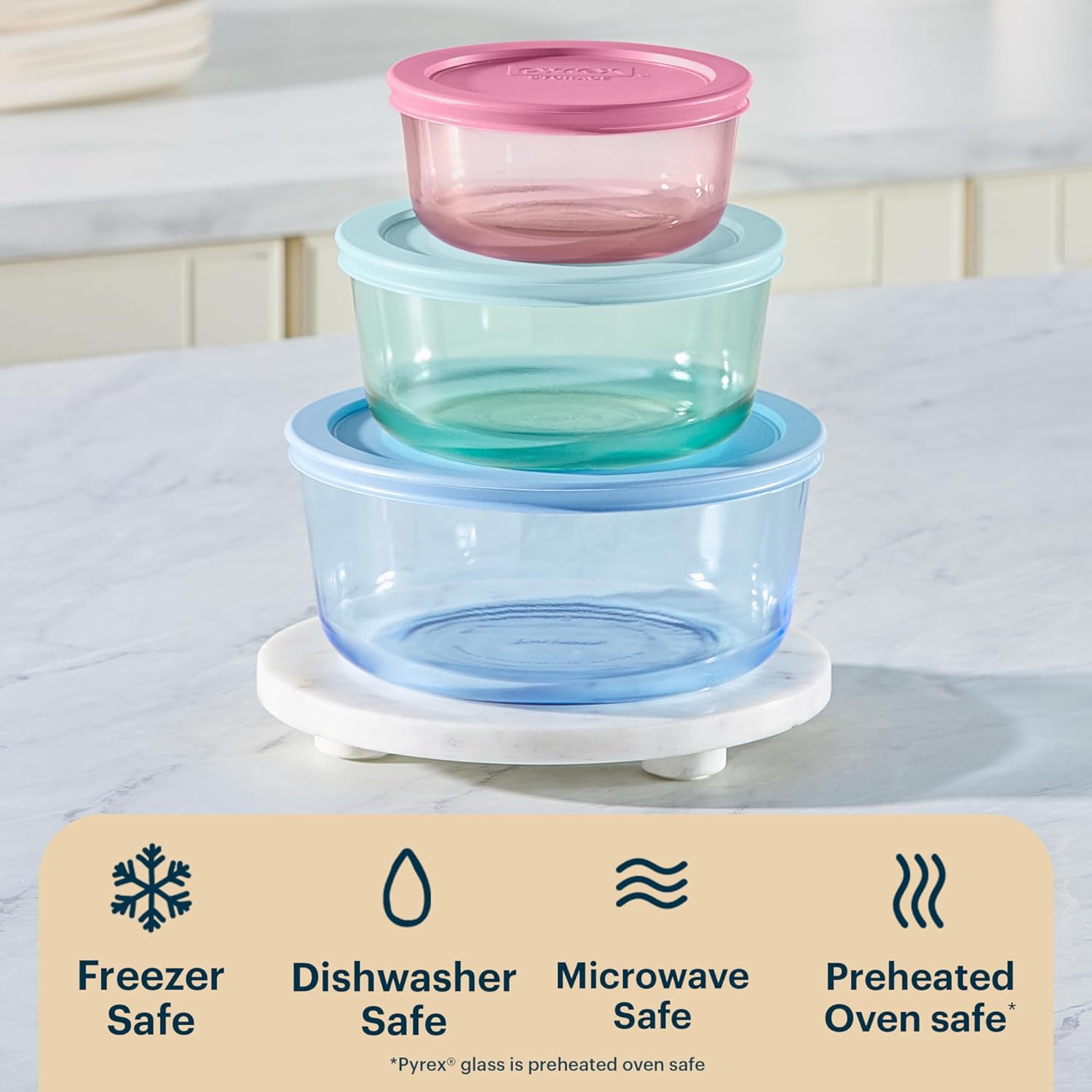 Pyrex 3-Pack Glass Storage Container Set - Image 6