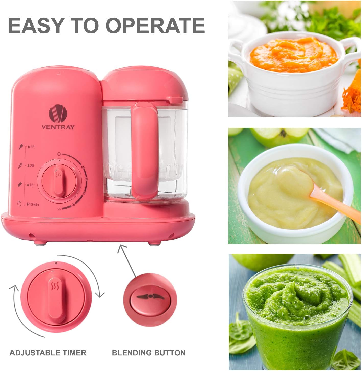Ventray Baby Food Maker Steamer and Blender - Image 5