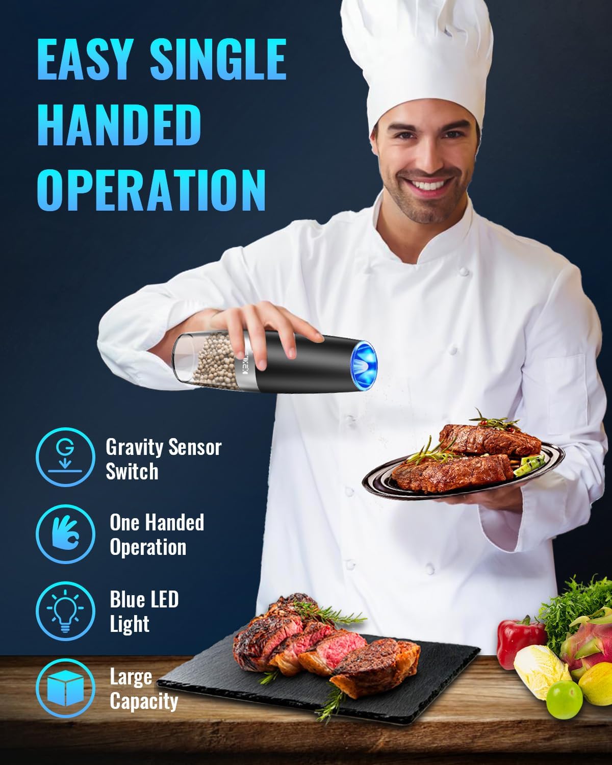 XinXu Automatic Electric Pepper and Salt Grinder Set - Image 4