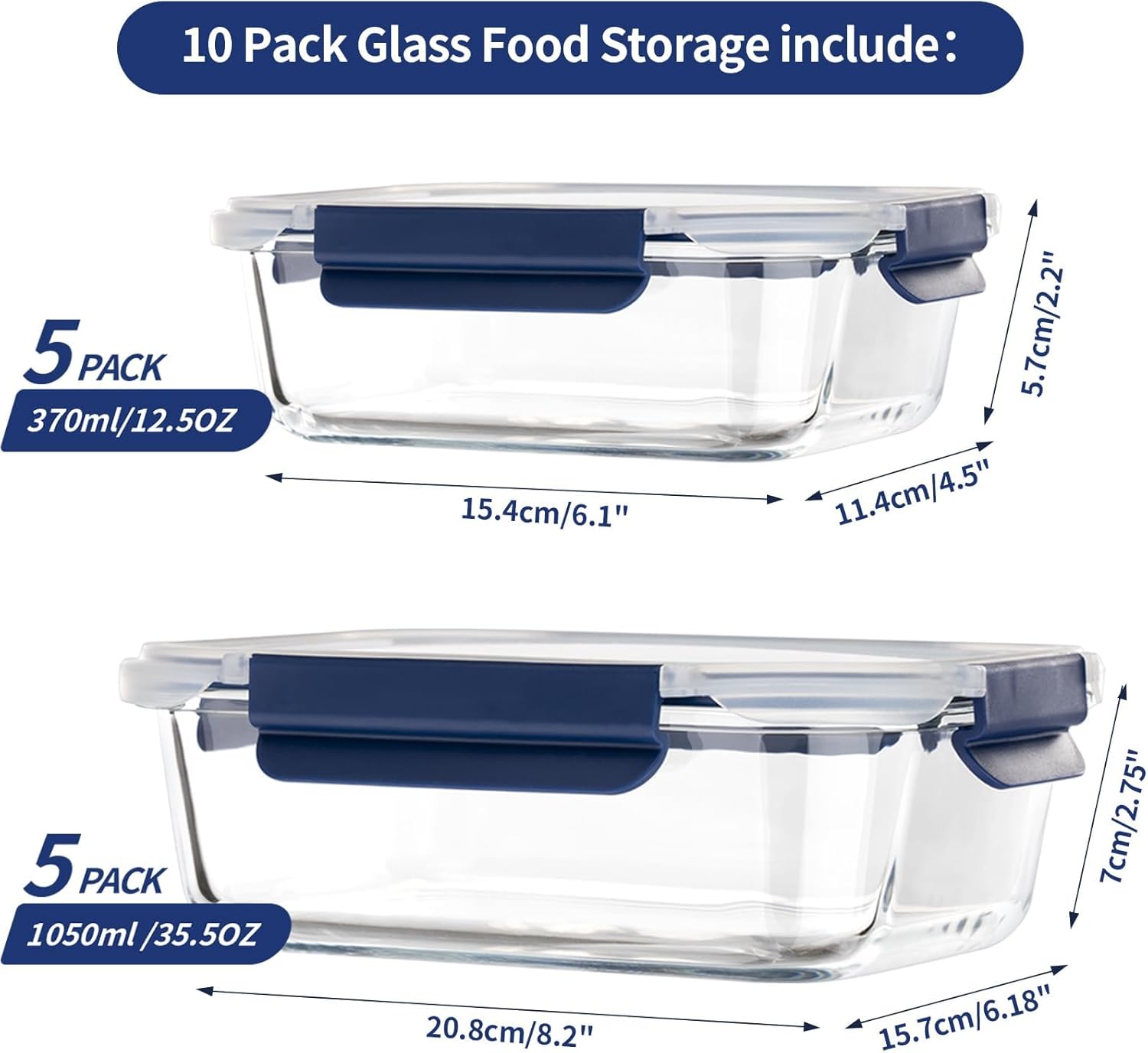 Airtight Glass Food Storage Containers with Lids - Image 3