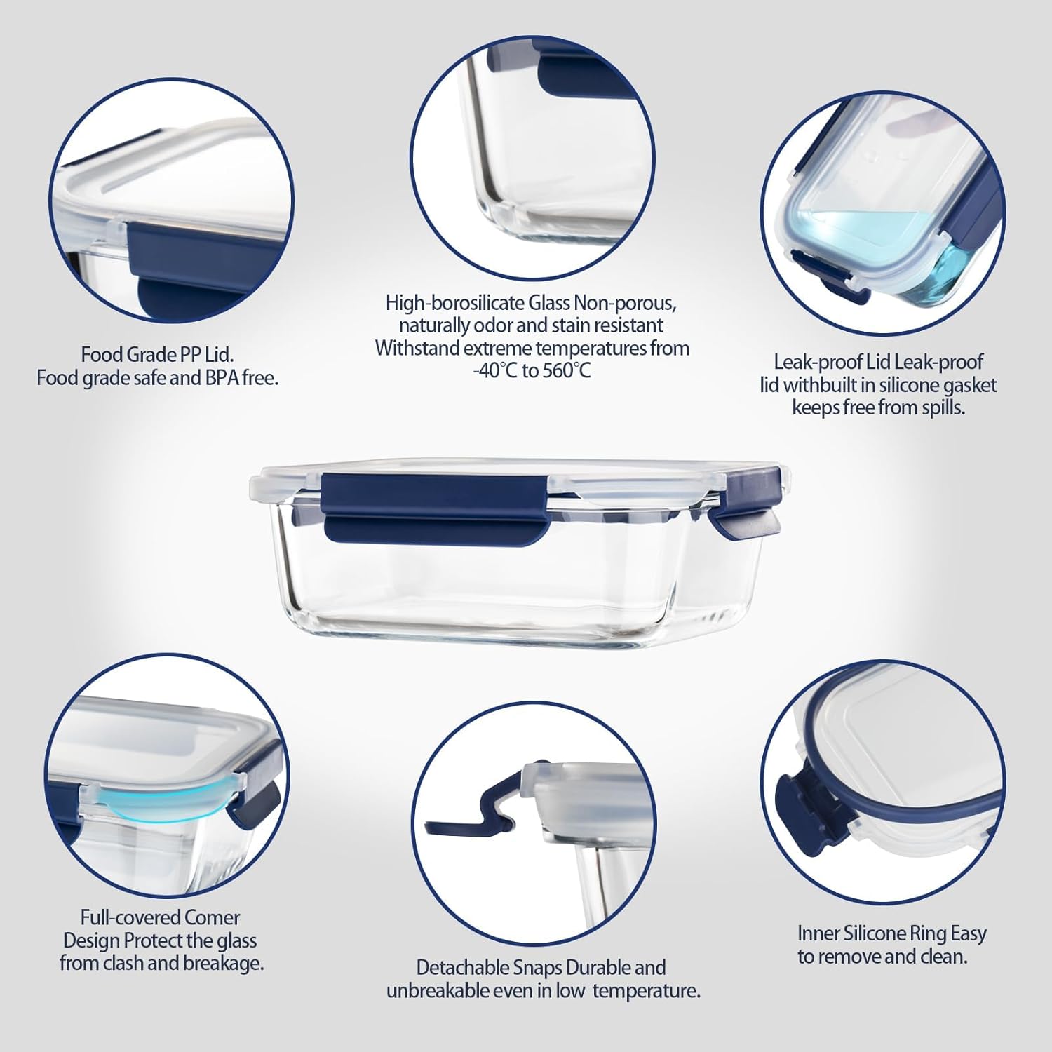 Airtight Glass Food Storage Containers with Lids - Image 7