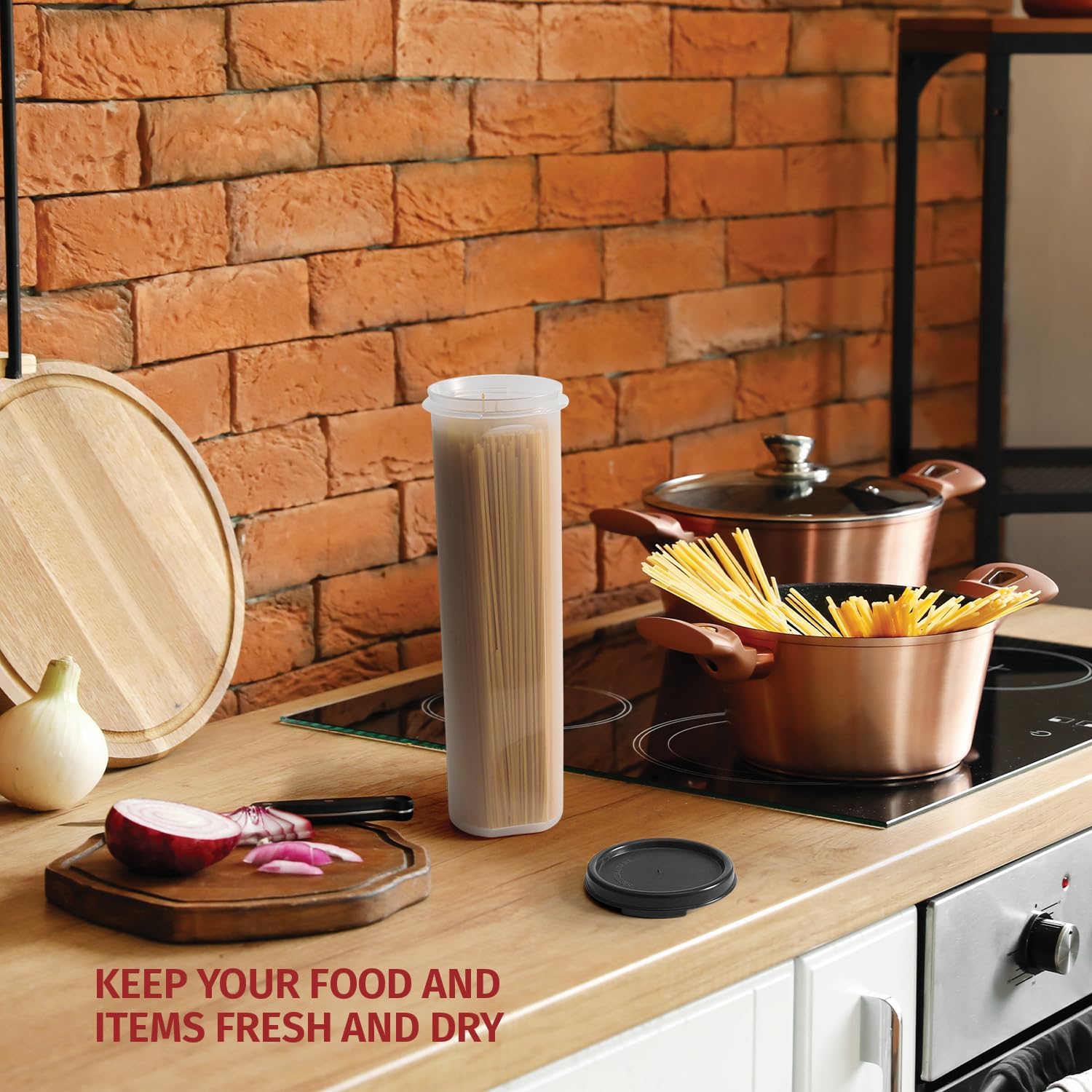 Clear Spaghetti Storage Container With Lid - Image 4