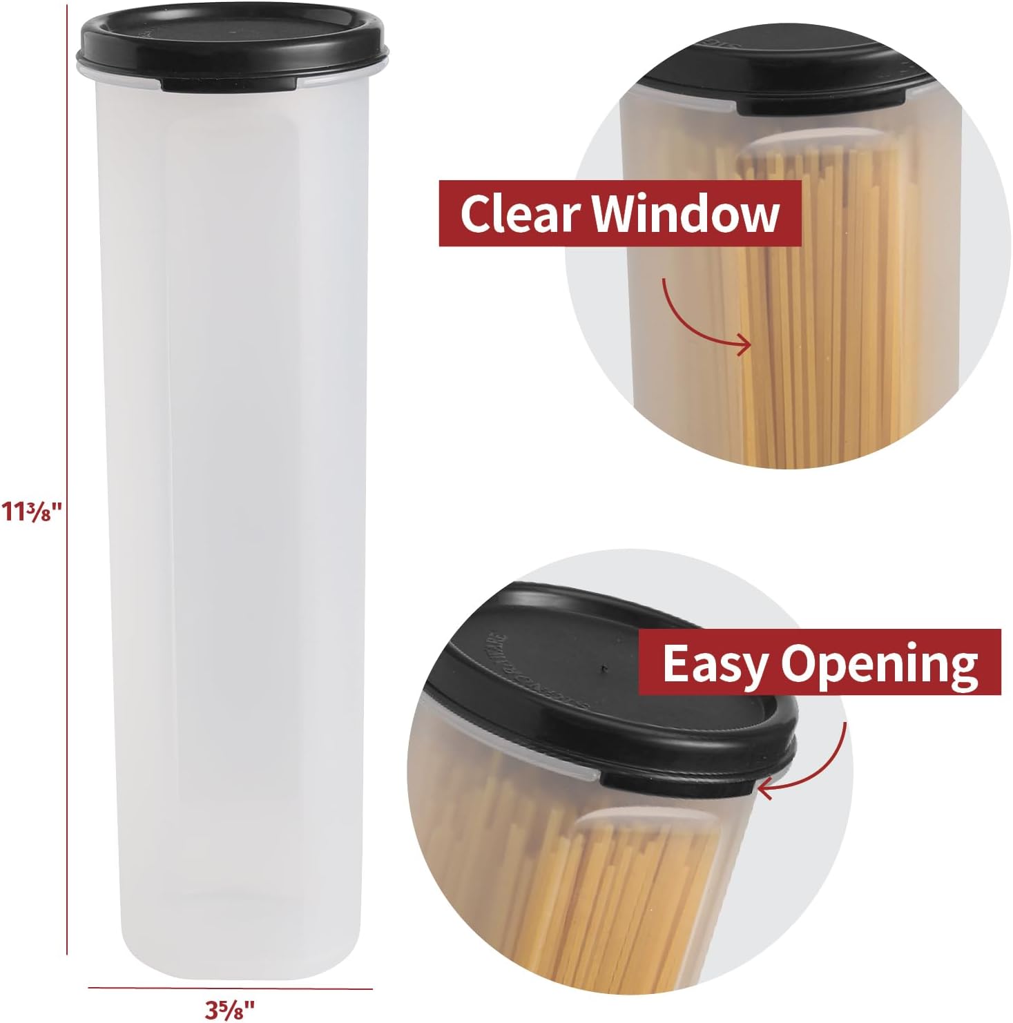 Clear Spaghetti Storage Container With Lid - Image 5