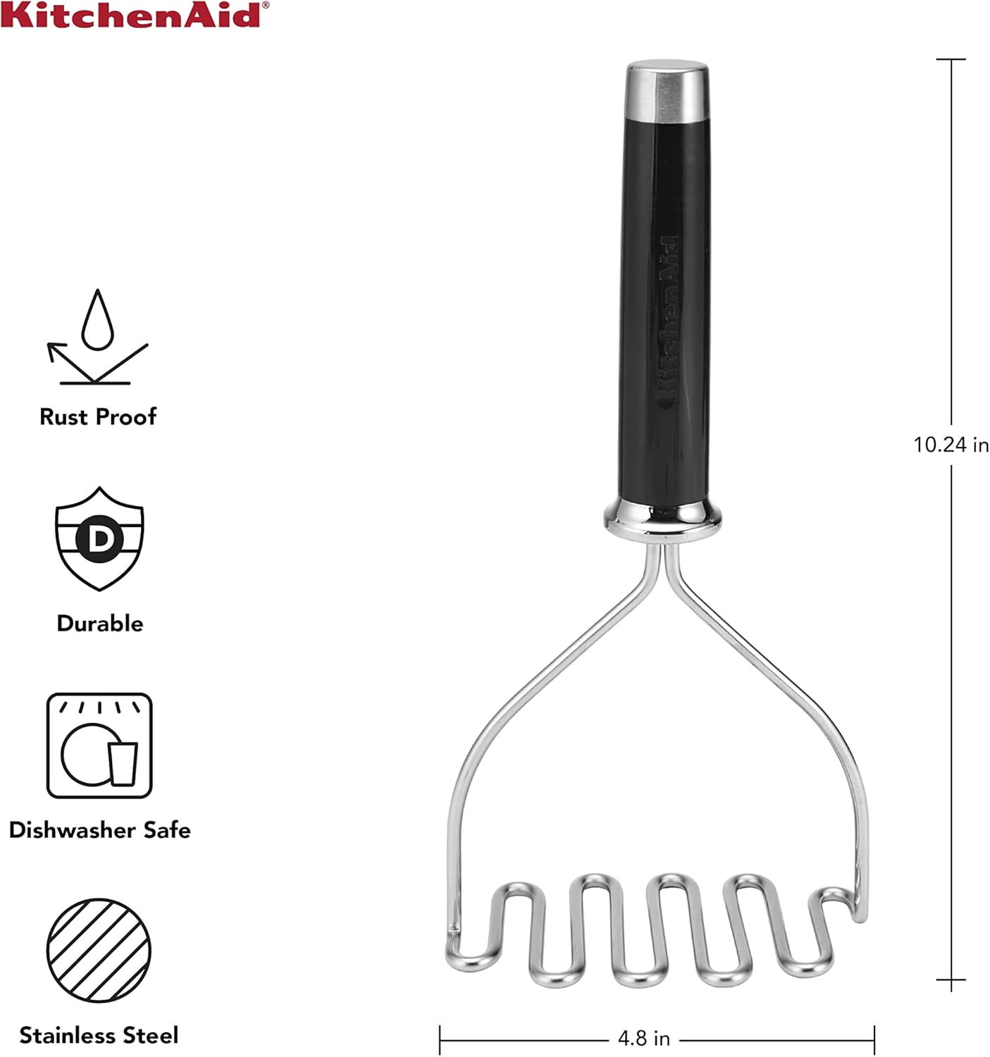 KitchenAid Stainless Steel Masher - Image 4