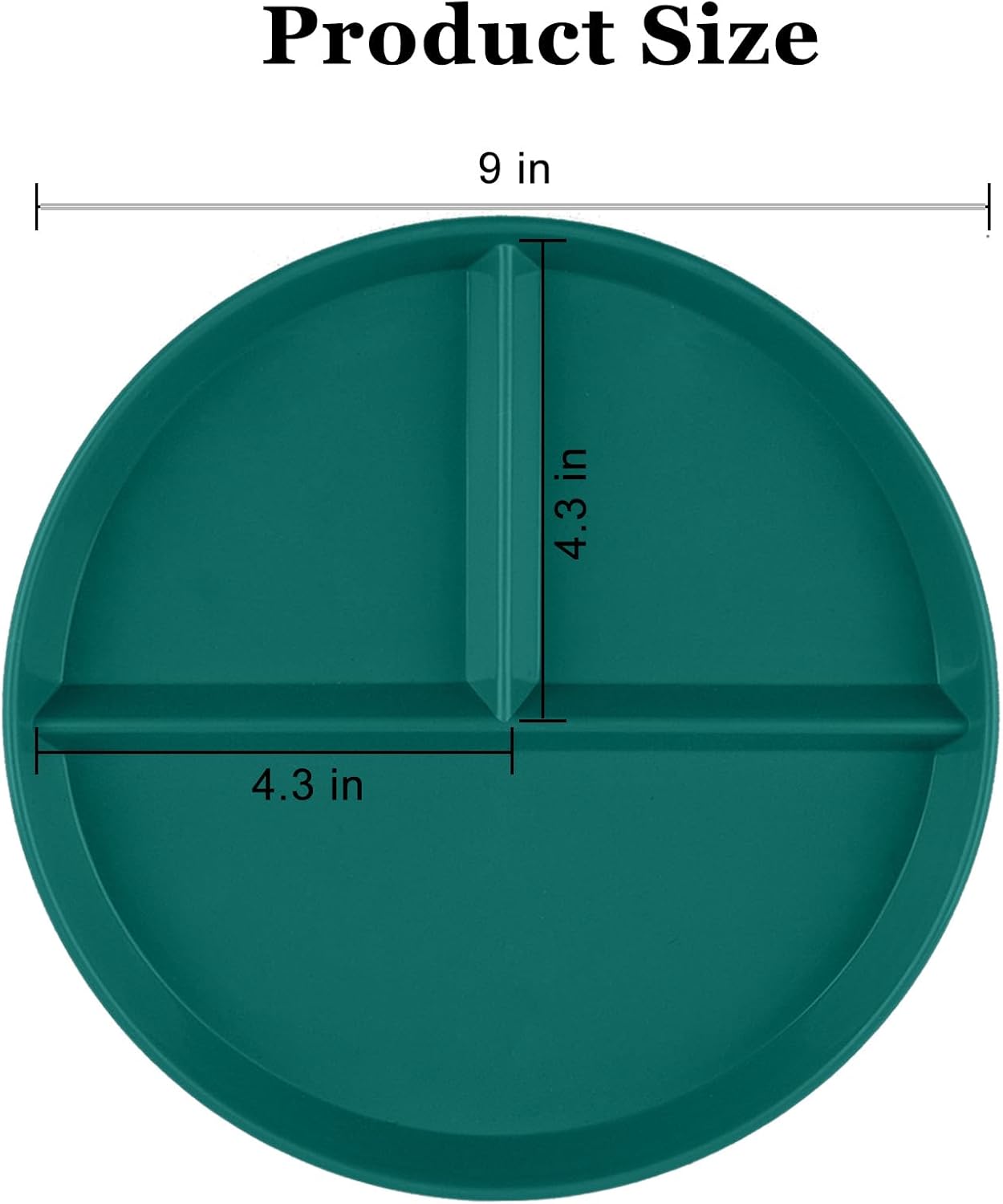 9 Inch Deep Blue Divided Dinner Plate for Balanced Eating - Image 3