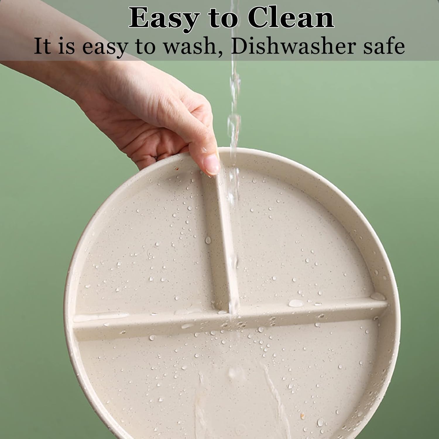 9 Inch Deep Blue Divided Dinner Plate for Balanced Eating - Image 4