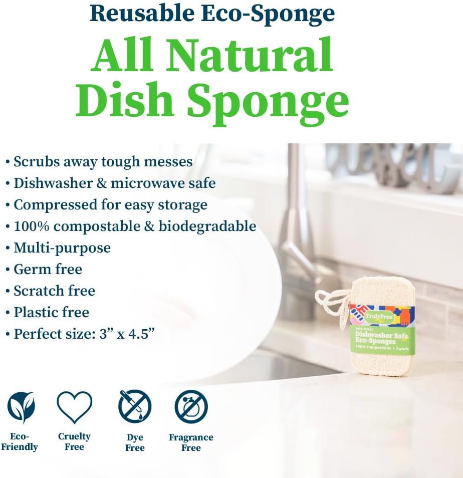 Organic Luffa Dish Scrubber Sponges - Image 3