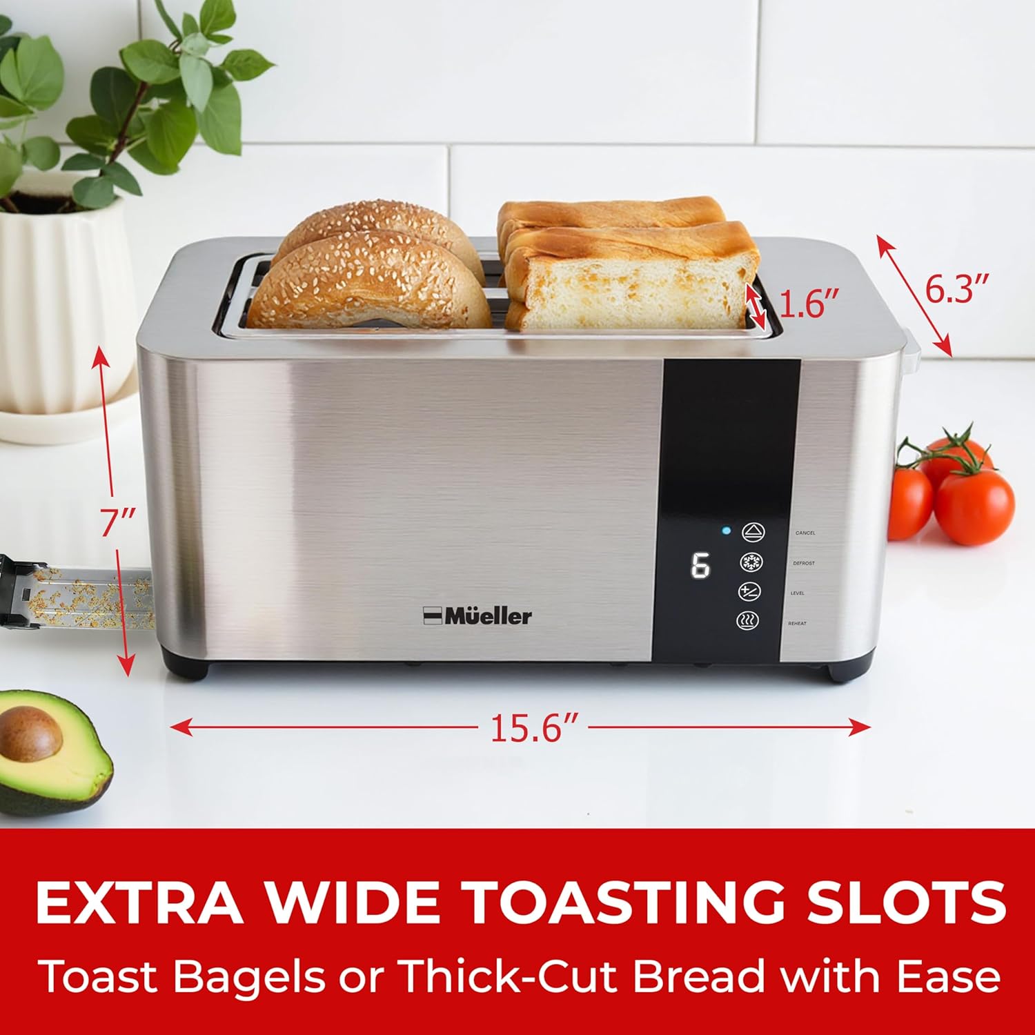 Mueller UltraToast Stainless Steel 4 Slice Toaster - Image 3