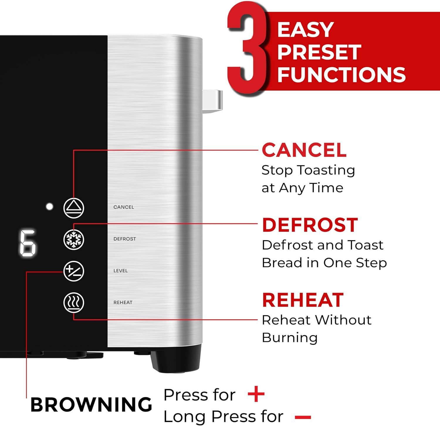 Mueller UltraToast Stainless Steel 4 Slice Toaster - Image 5