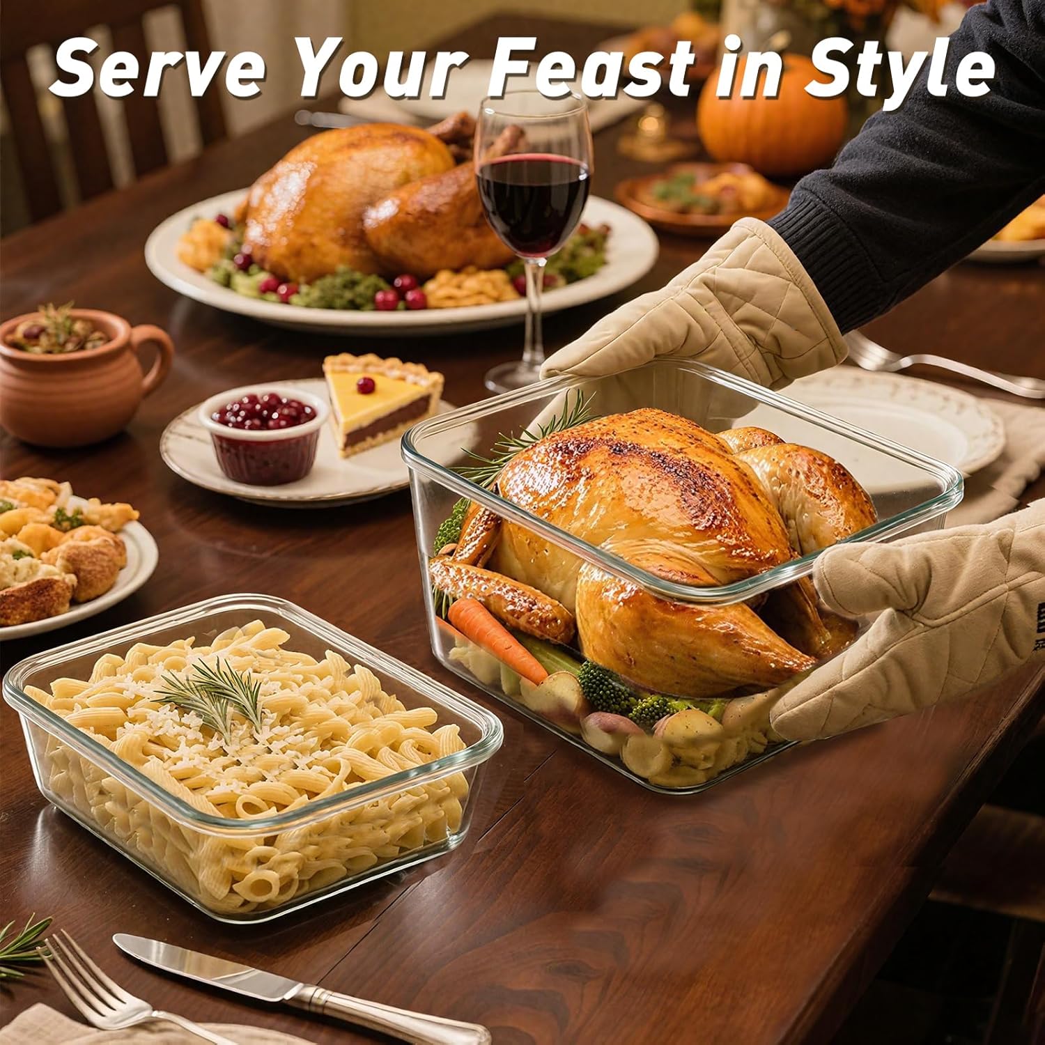 KOMUEE Extra Large Glass Food Storage Containers with Lids - Image 6