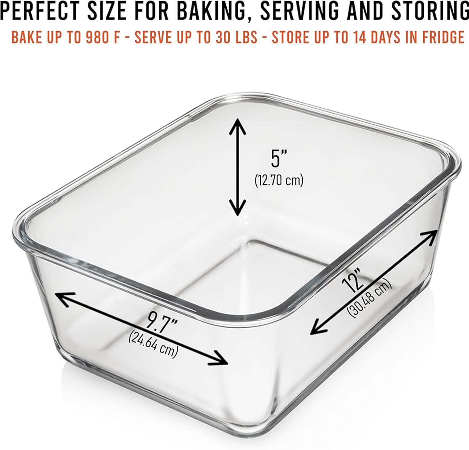 LARGE Glass Food Storage Container with Airtight Locking Lid - Image 4