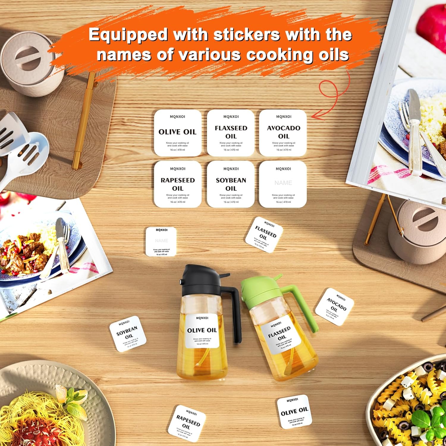 2 in 1 Glass Oil Sprayer Dispenser - Image 3