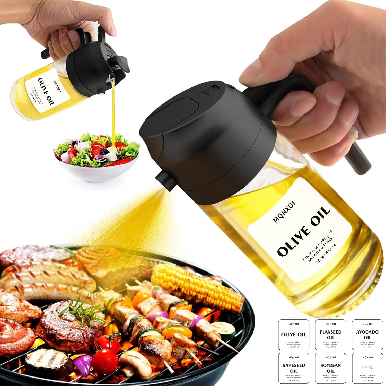 2 in 1 Glass Oil Sprayer Dispenser - Image 10