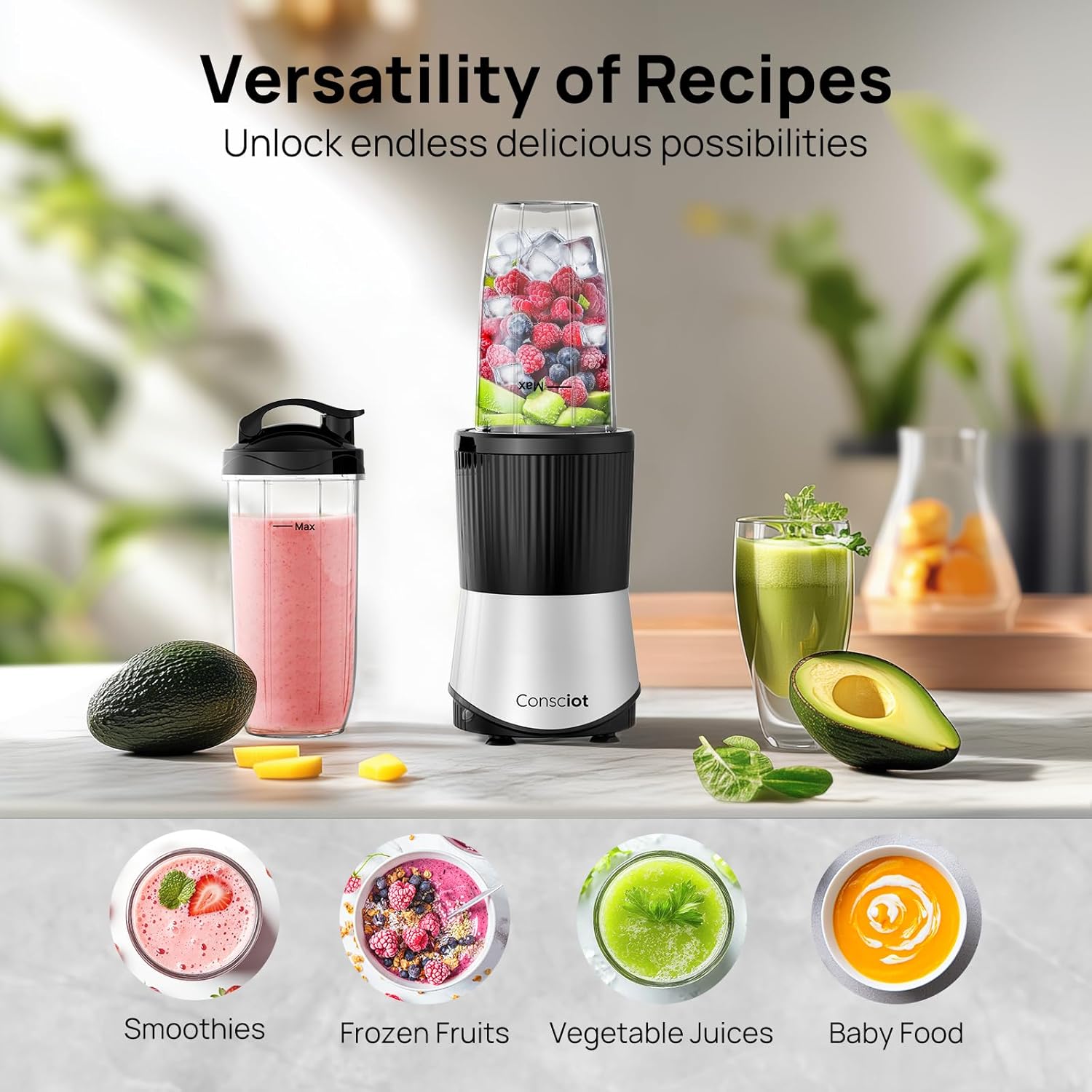 Consciot 11-Piece Blender for Kitchen and Personal Use - Image 5