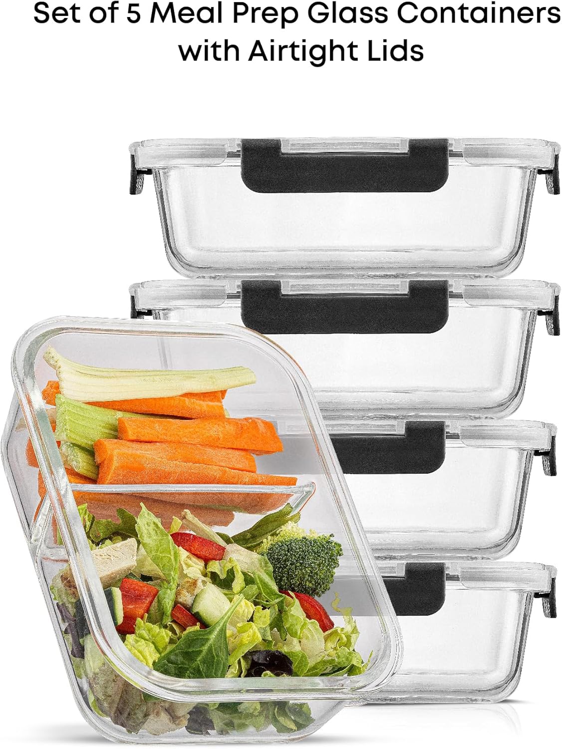 JoyJolt Airtight Glass Meal Prep Containers - Image 4