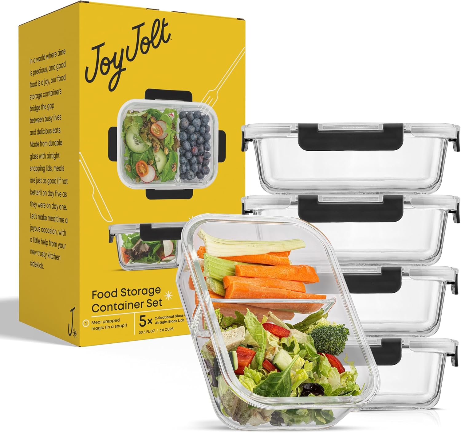 JoyJolt Airtight Glass Meal Prep Containers - Image 9