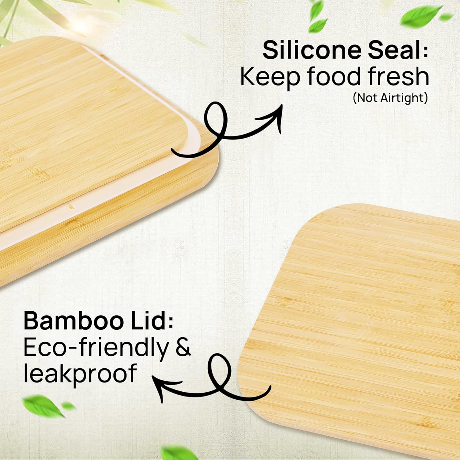 Vtopmart Glass Food Storage Containers with Bamboo Lids - Image 4