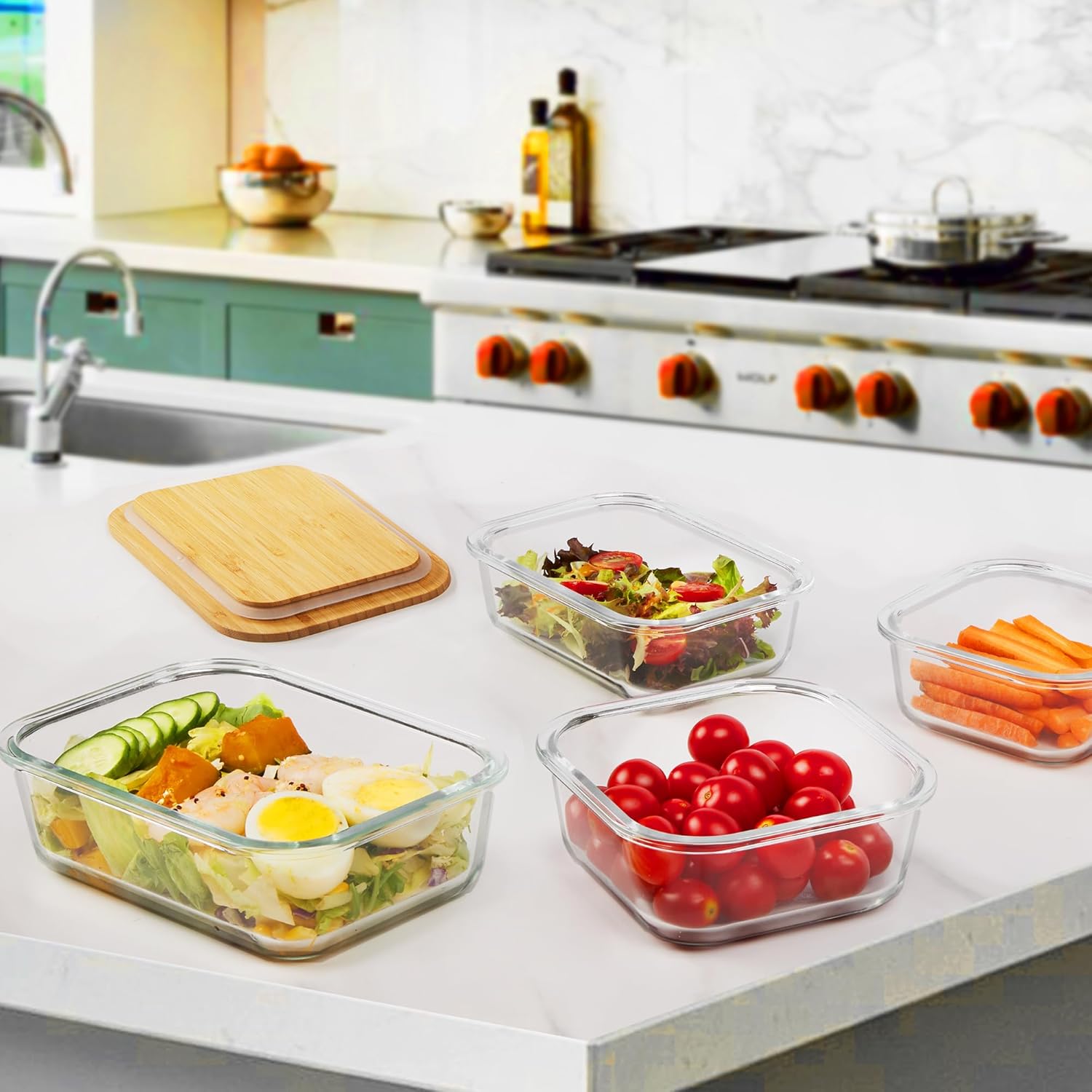 Vtopmart Glass Food Storage Containers with Bamboo Lids - Image 8