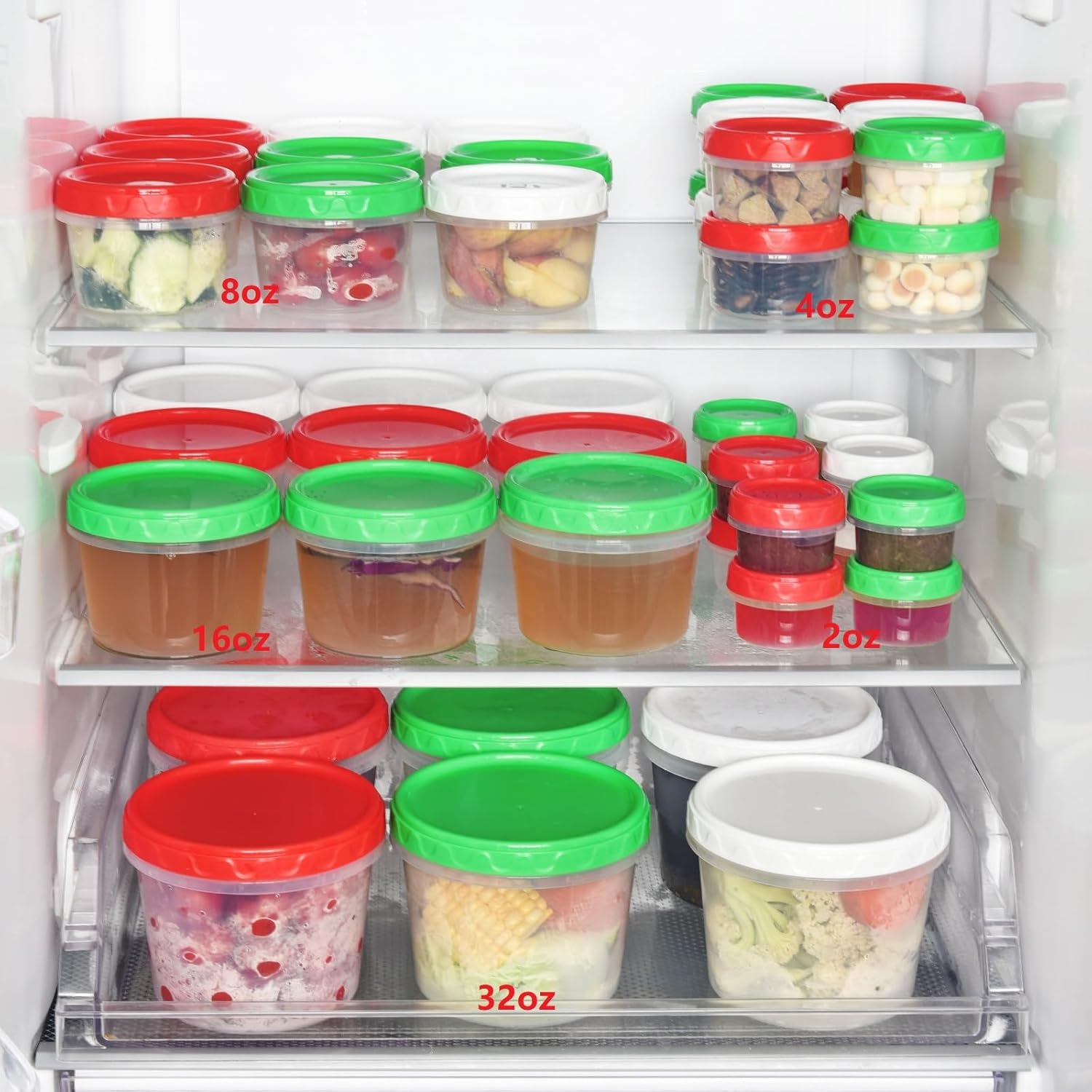 8oz Stackable Plastic Food Storage Containers with Lids - Image 8