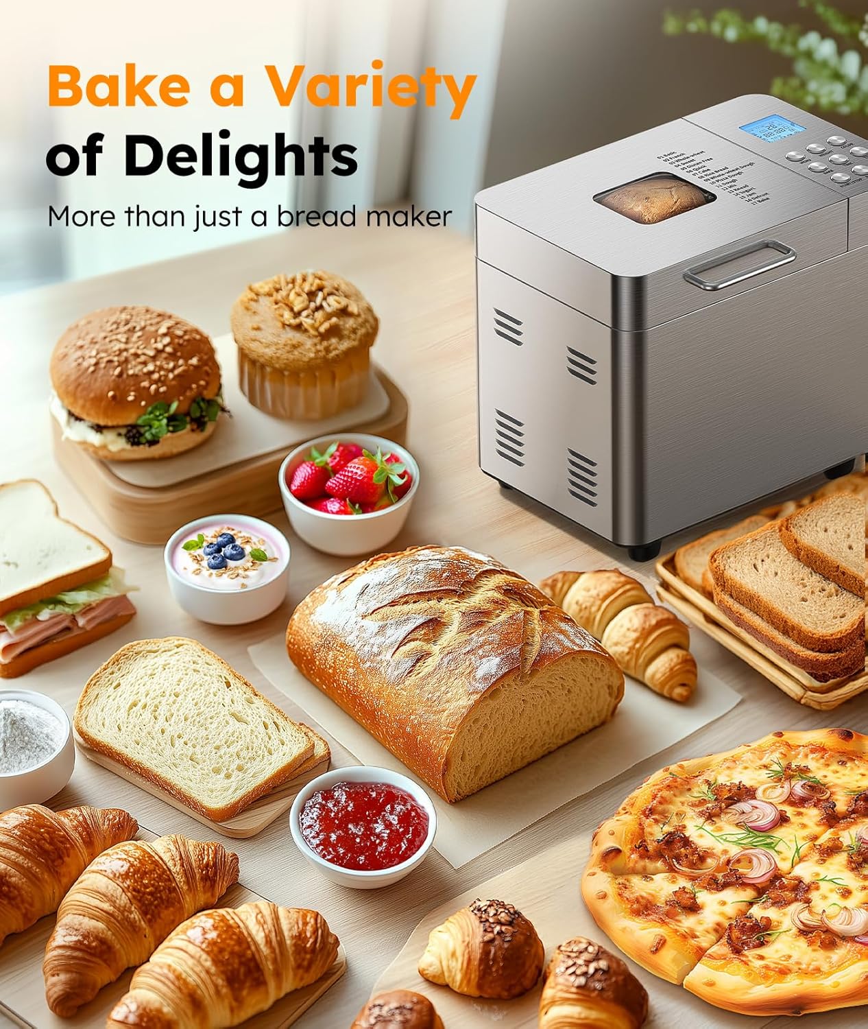 2LB Automatic Stainless Steel Bread Maker Machine - Image 7