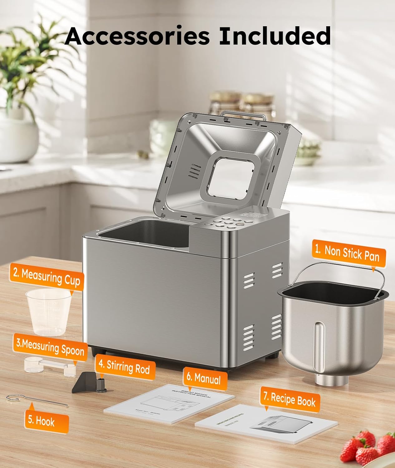 2LB Automatic Stainless Steel Bread Maker Machine - Image 10