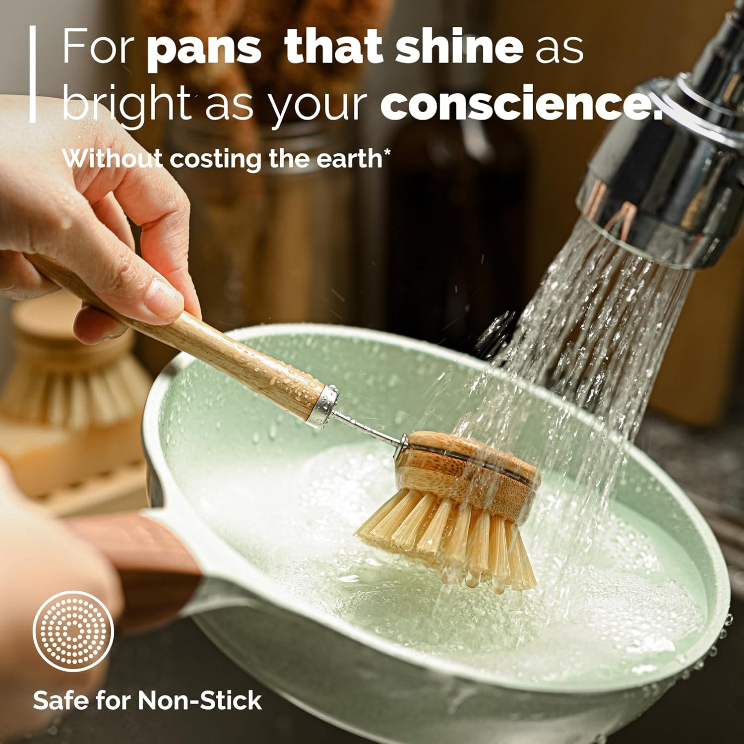 Jungle Culture 6 Piece Natural Dish Brushes Set - Image 4