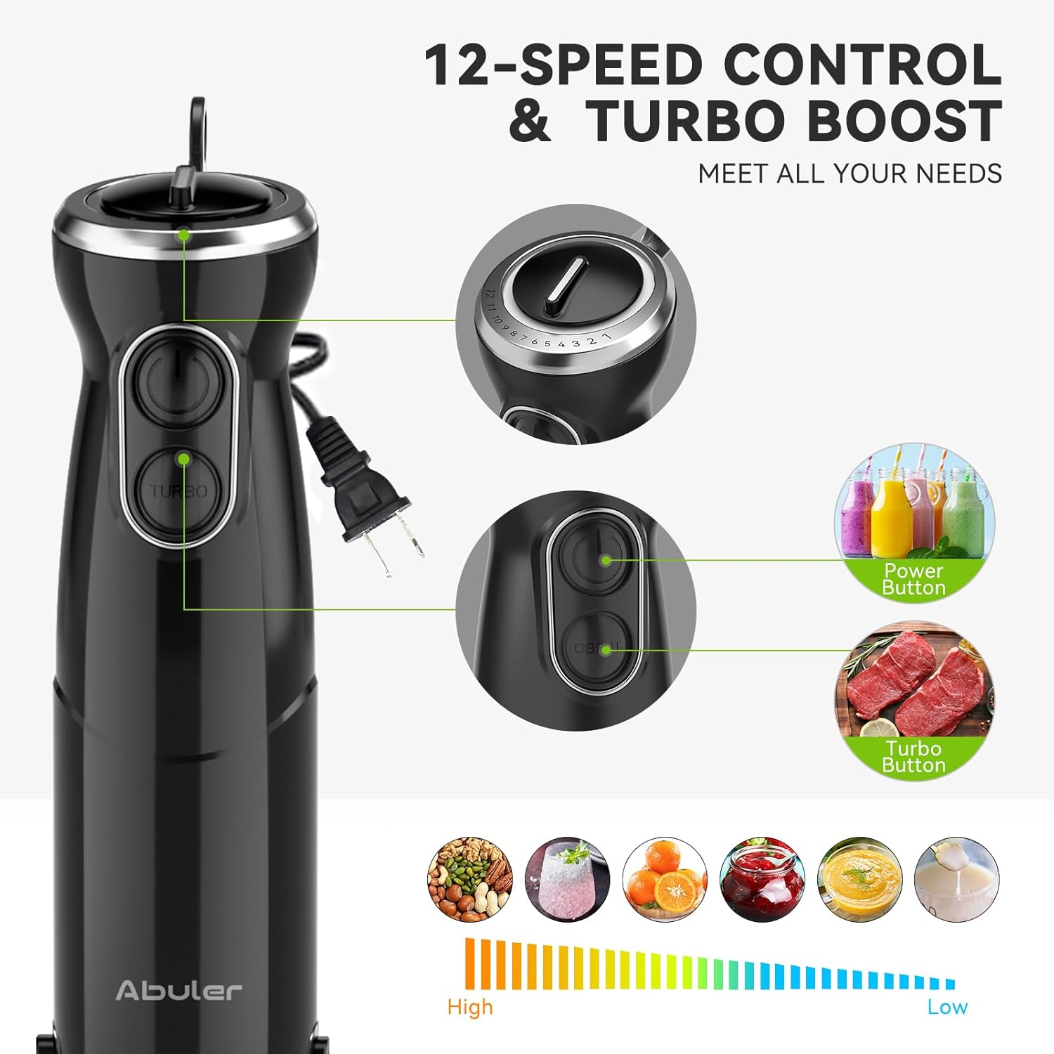 Hand Blender 1000W 5 in 1 Immersion Mixer - Image 5