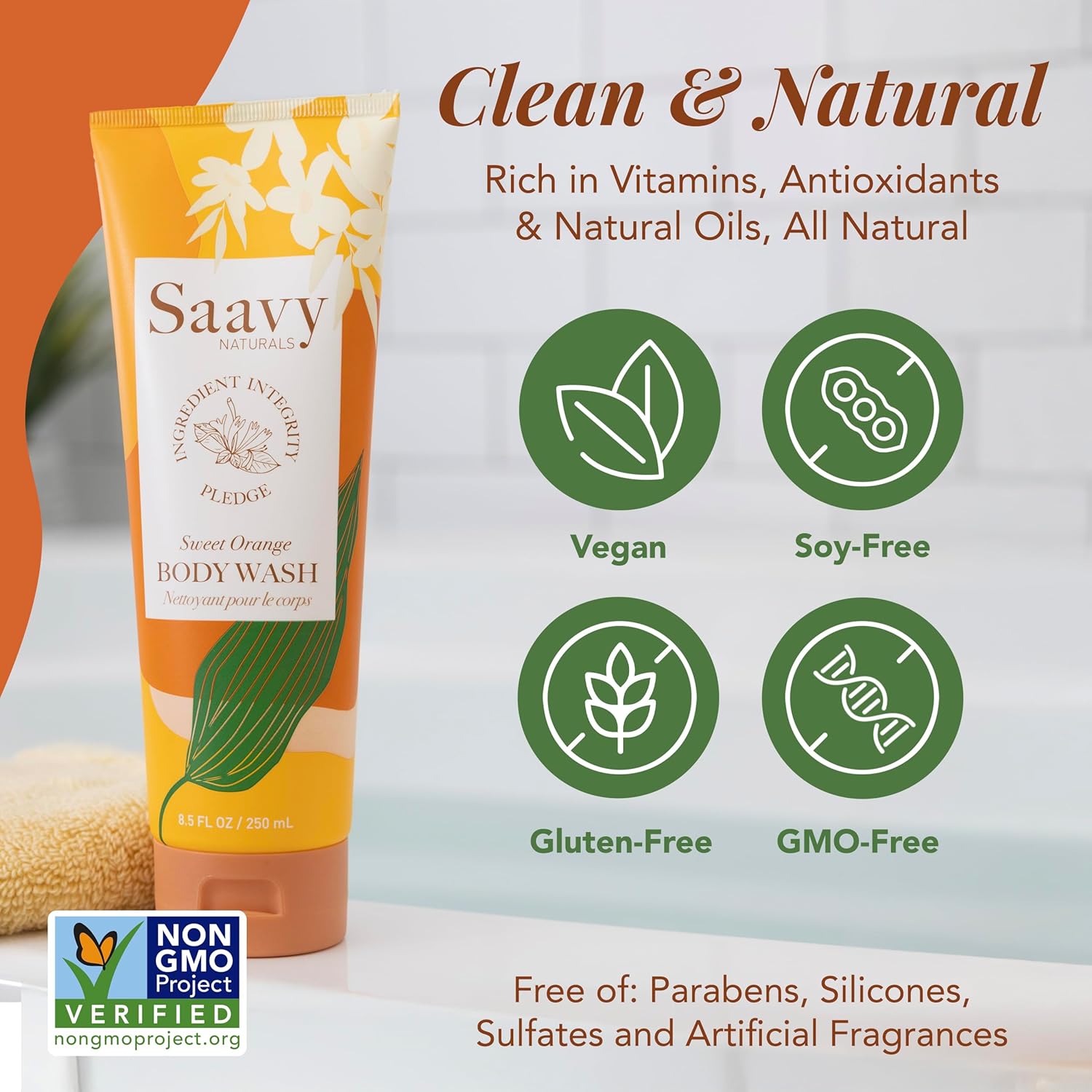 Saavy Naturals Body Cream Sweet Orange Plant-Based Ingredients 8.5 Fl Oz - Image 5