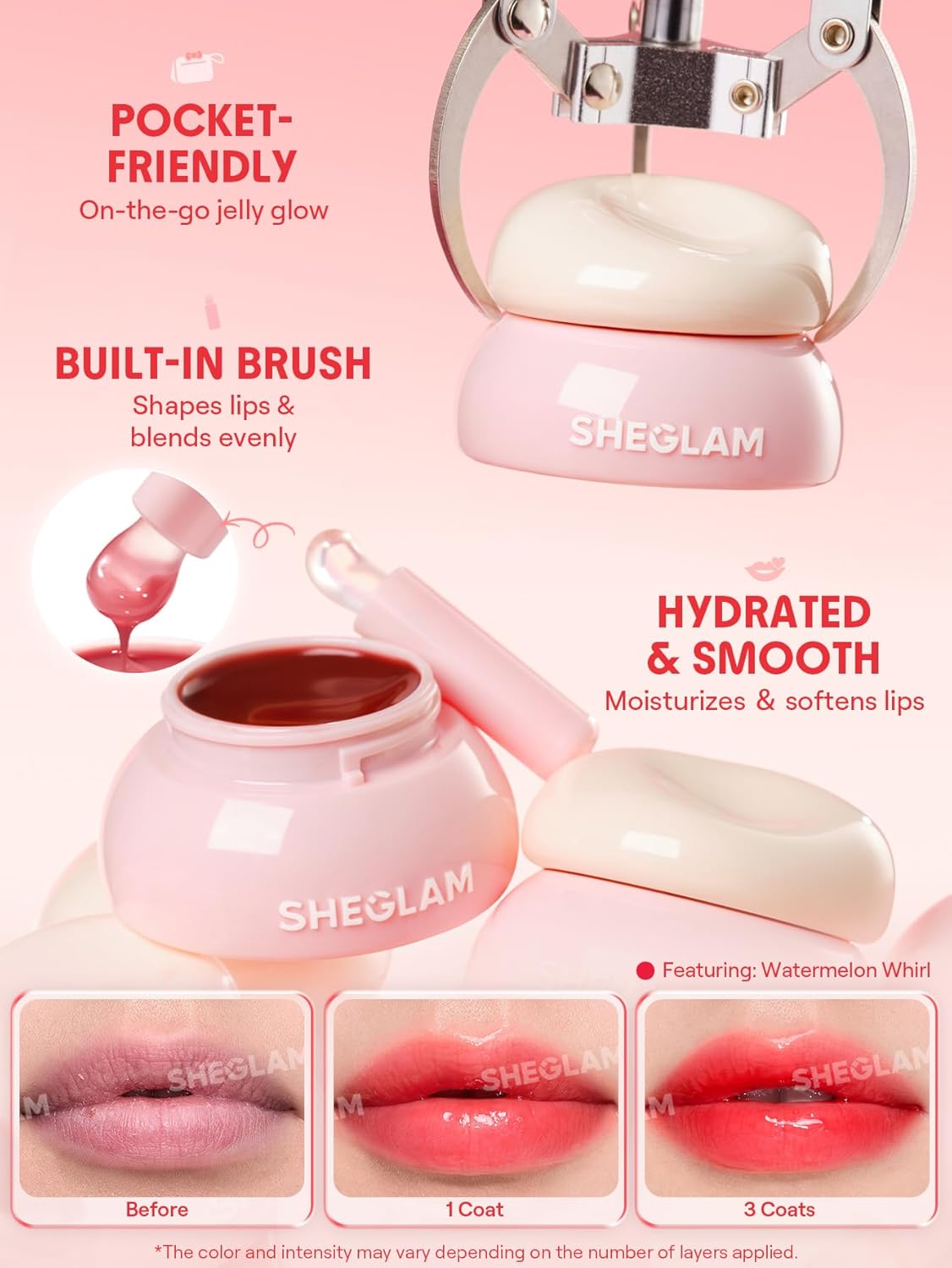 SHEGLAM Guava Glow Hydra Jelly Lip Gloss - Image 6